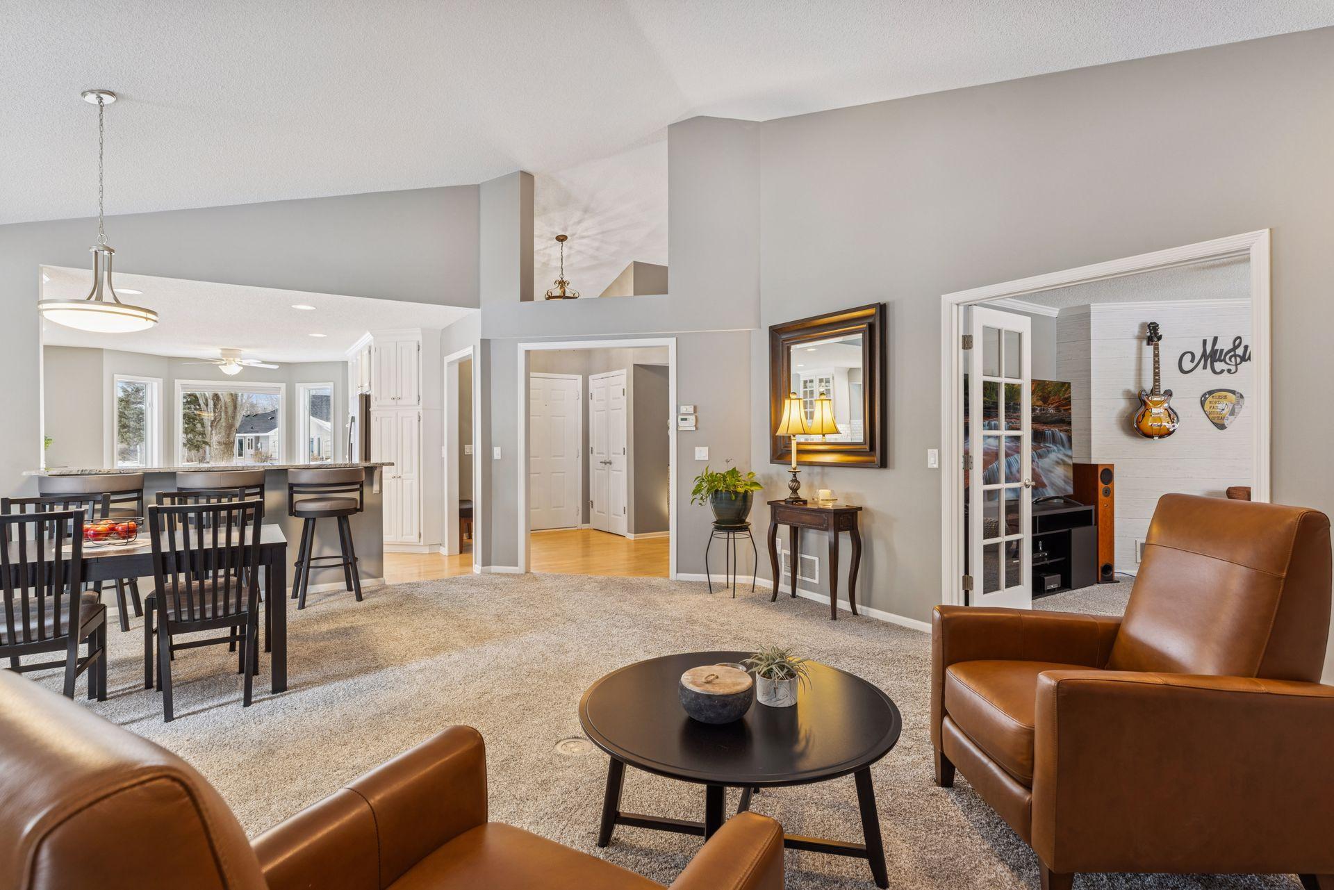 Open Concept Living, Dining and Kitchen Areas