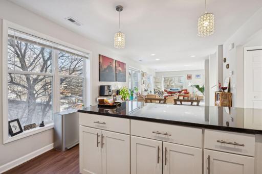 Lovely view from kitchen, great for entertaining.
