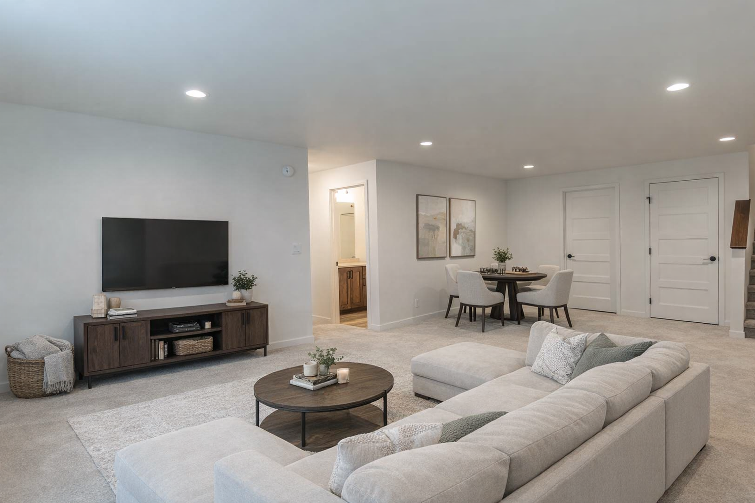 Virtually Staged Family Room