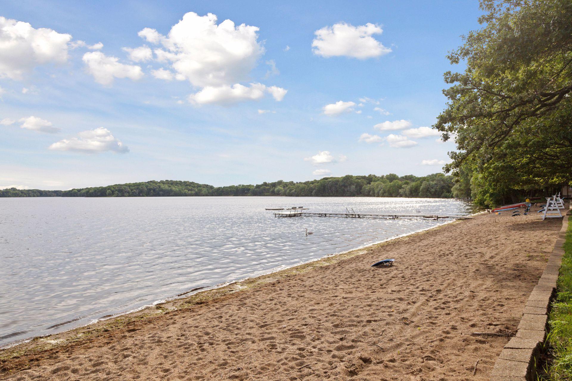 Pleasant Lake Beach is a private beach for North Oaks residents.