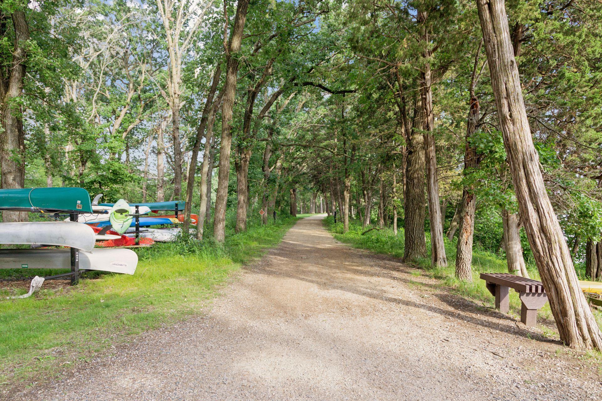 North Oaks Community Trails & Pleasant Lake Boat Storage. Over 40 miles of private trails for you to explore! Pleasant Lake Boat Storage is located at the beach. Plus, enjoy a wonderful 5.5 mile trail around the lake!