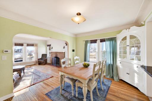 The dedicated dining room is drenched in natural light!