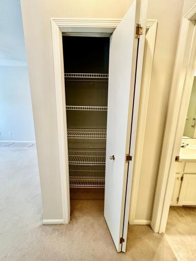 Linen closet for the upstairs bathroom