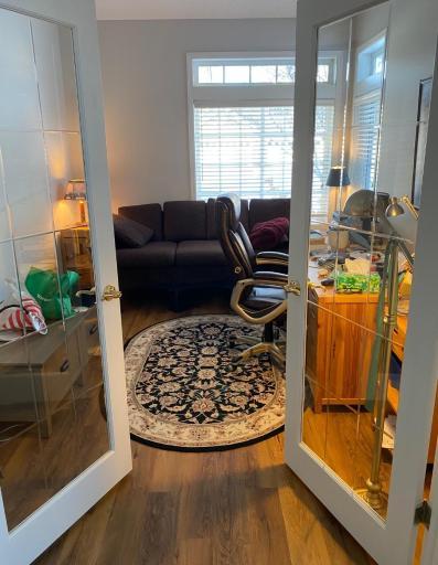 Looking at office from front entry