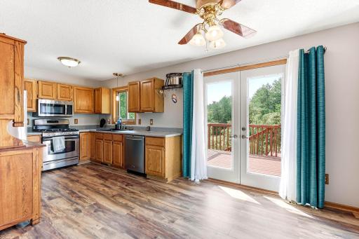 Walk-out onto the deck . Easy for grilling, dining or relaxing