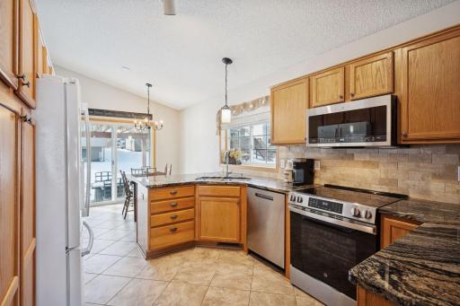 Kitchen with a great views while cooking or doing dishes!