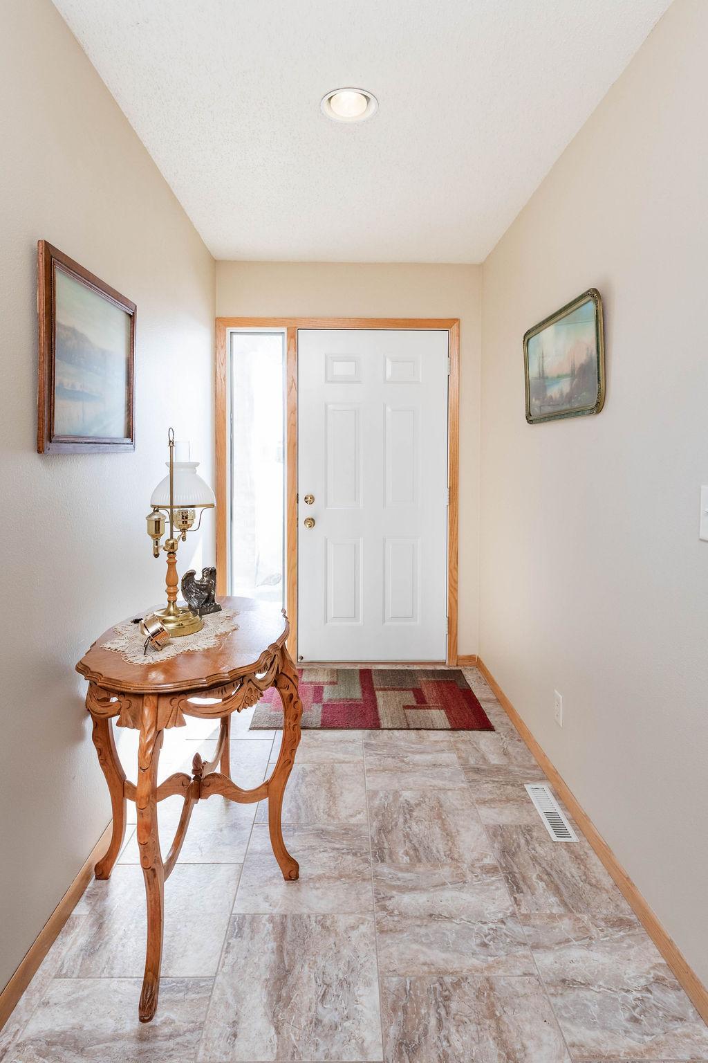 Front foyer with sidelight