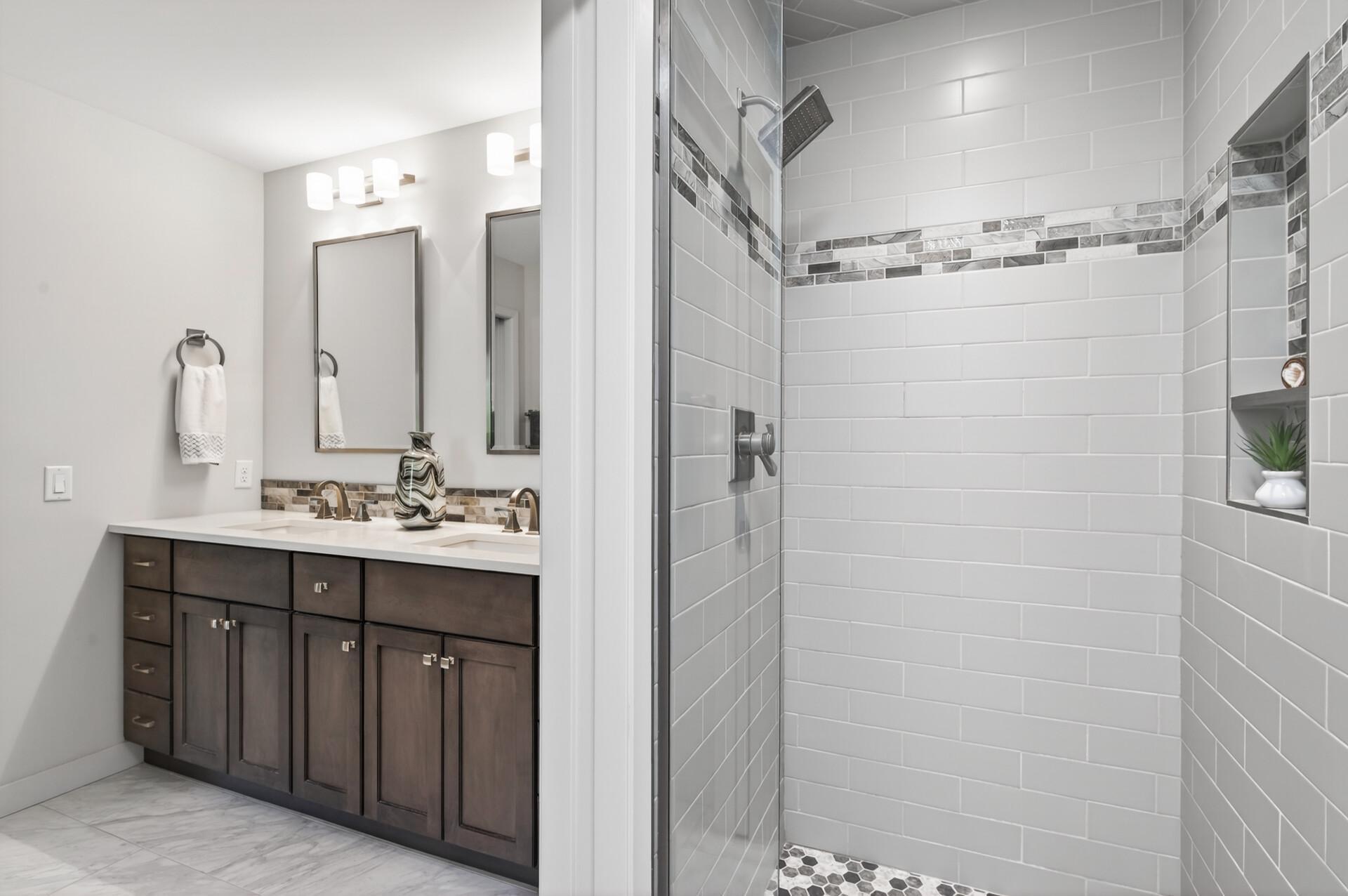 Primary tiled shower