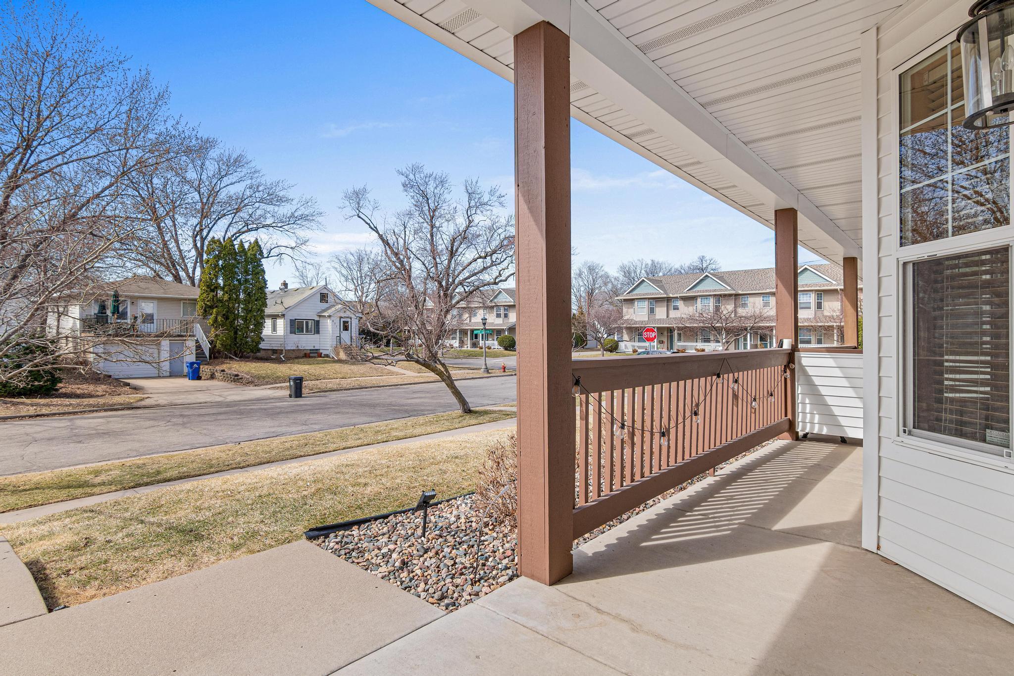 Orrin Street is a quiet residential street. The porch has plenty of room for seating or a petite bistro set.