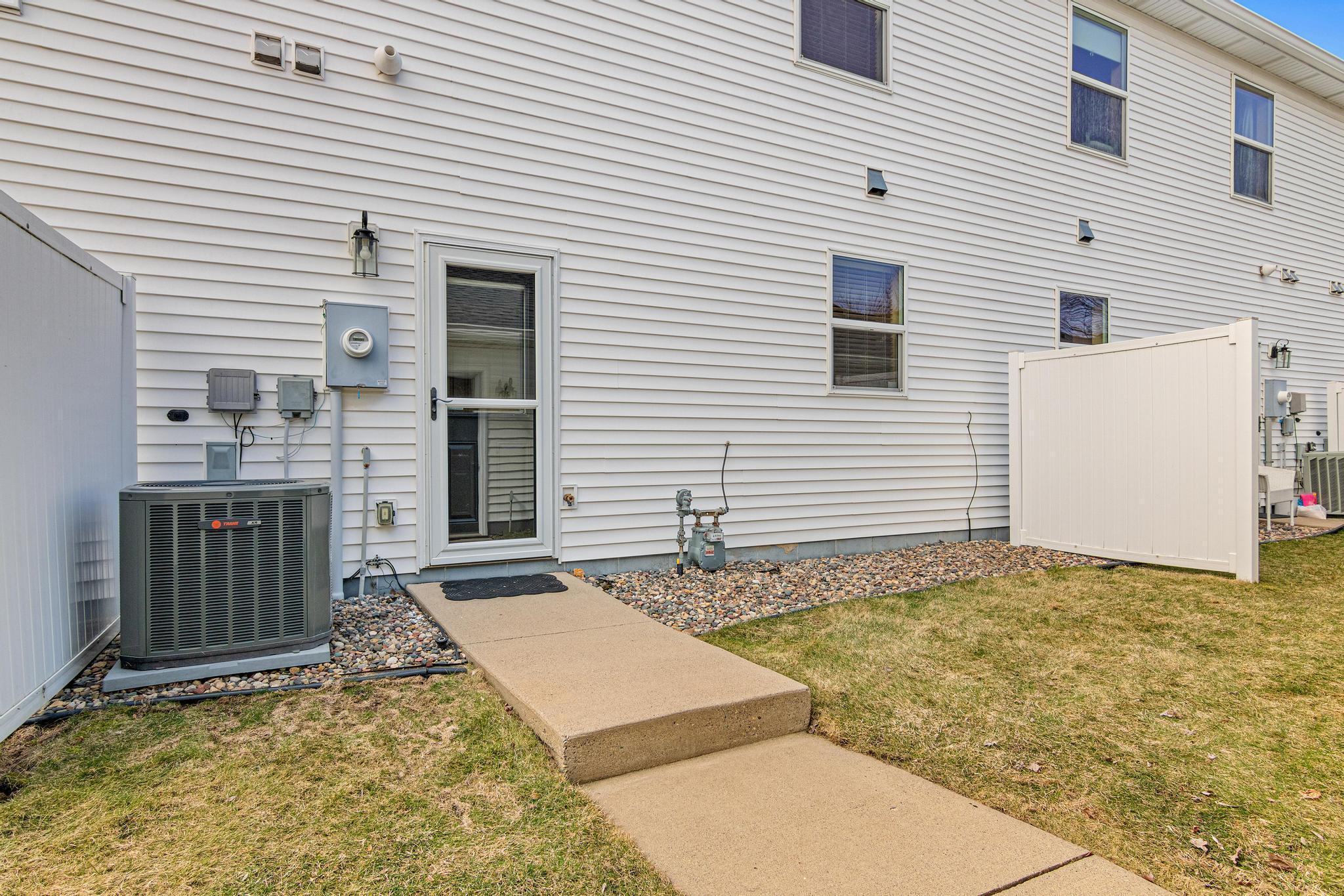 The A/C was replaced in 2019 and the furnace was replaced in 2020. Both units received regular annual maintenace. The walkway from the garage to the house is relatively short and there is room to add a small patio as the neighbor to the south has.