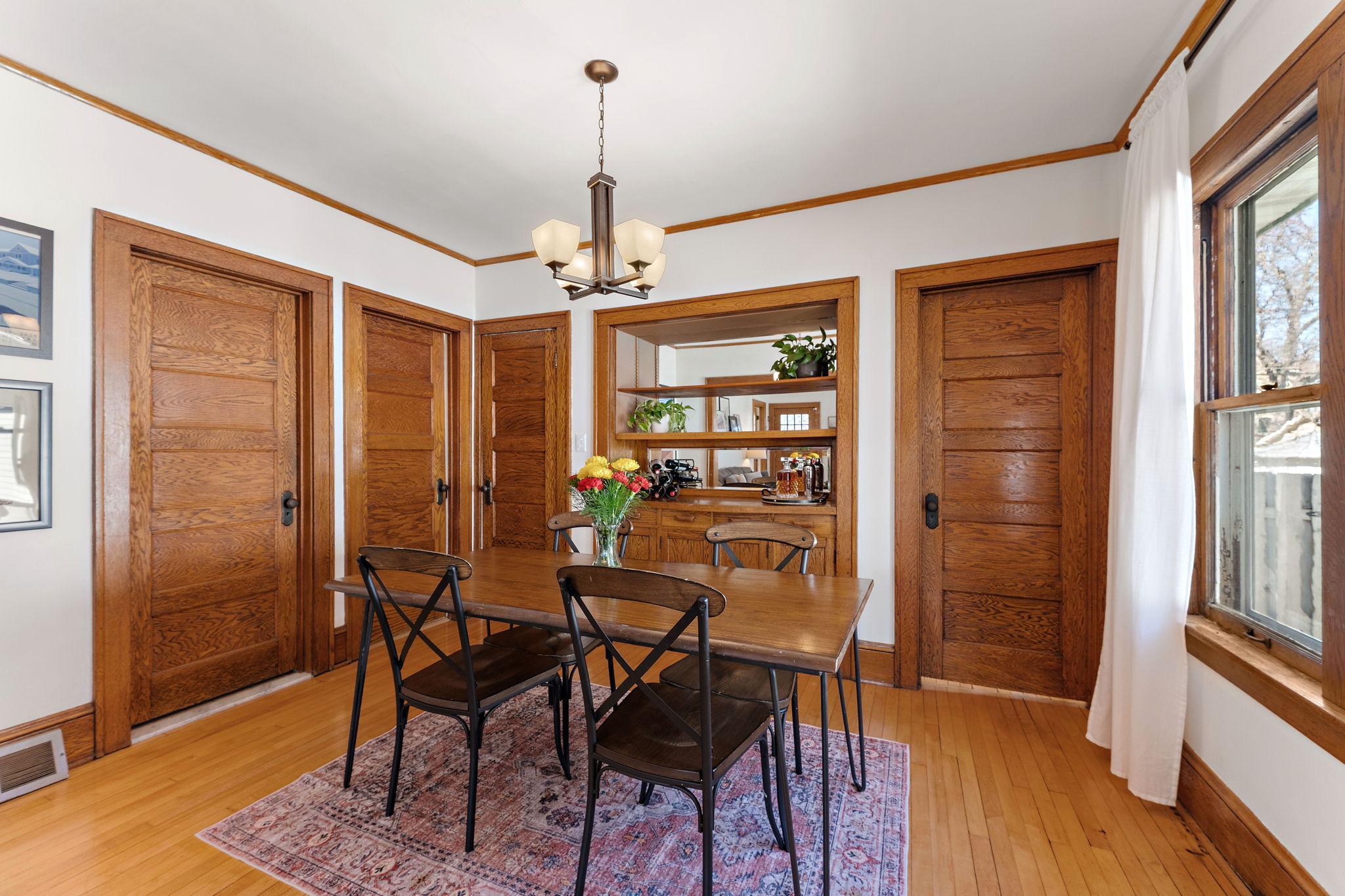 Look at those original oak doors — gorgeous!