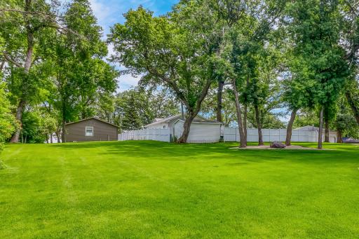Large Yard to lakeside guest cabin
