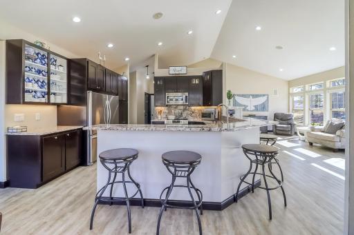Oversized counter for meals or hosting