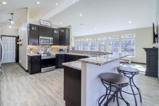 Kitchen with large counter space and additional storage