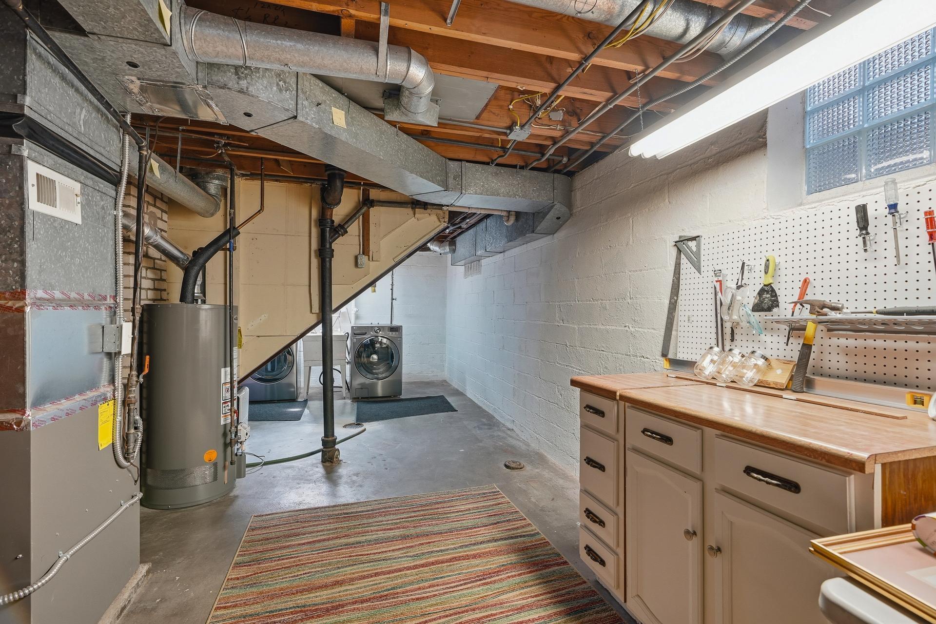 Workshop area and more storage space.