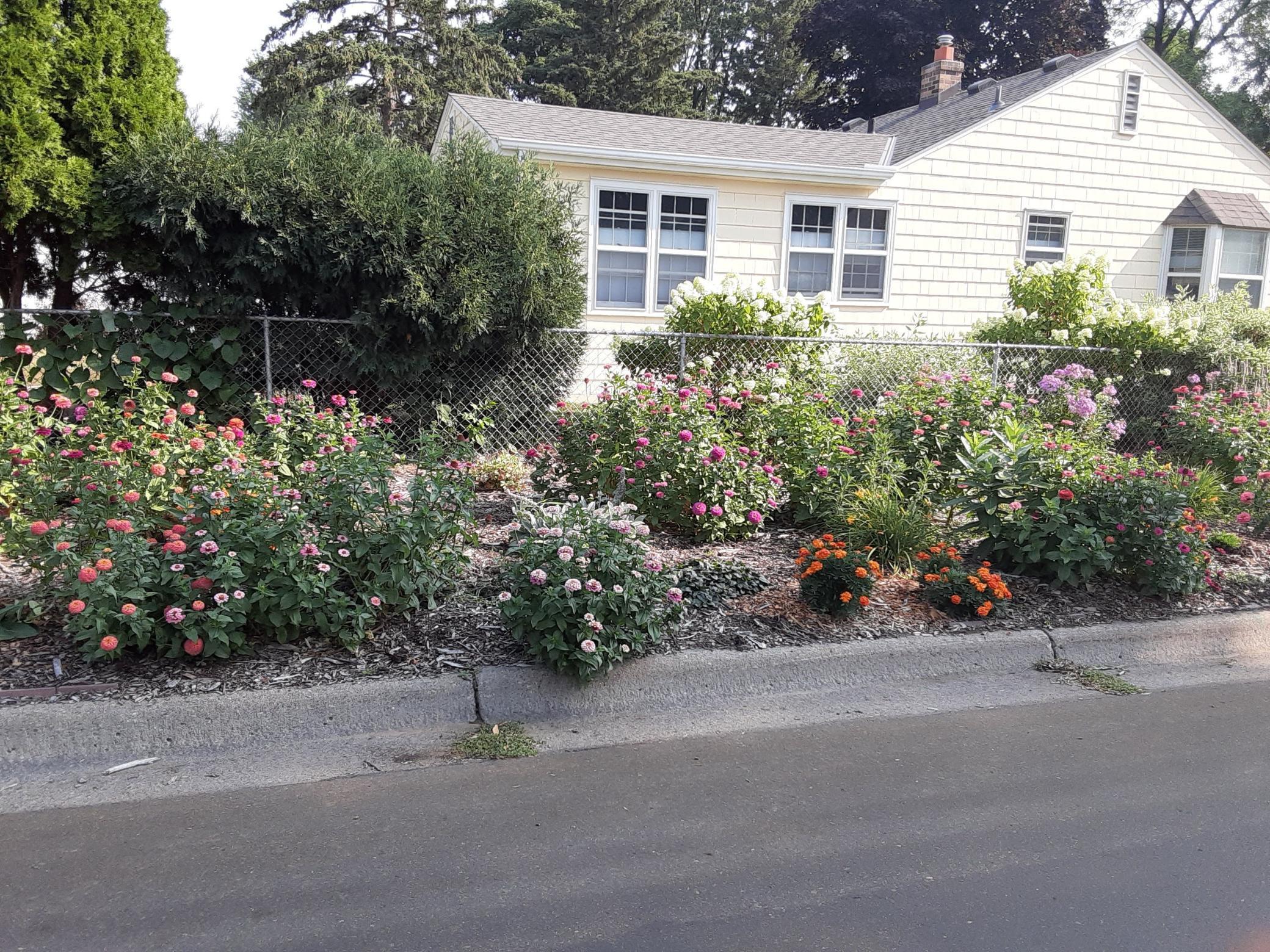 Beautiful flower gardens to enjoy.