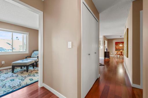 The hallway view from the bedrooms.