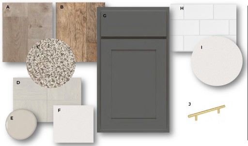 This home has the Harbor Gray interior design package and seelctions!