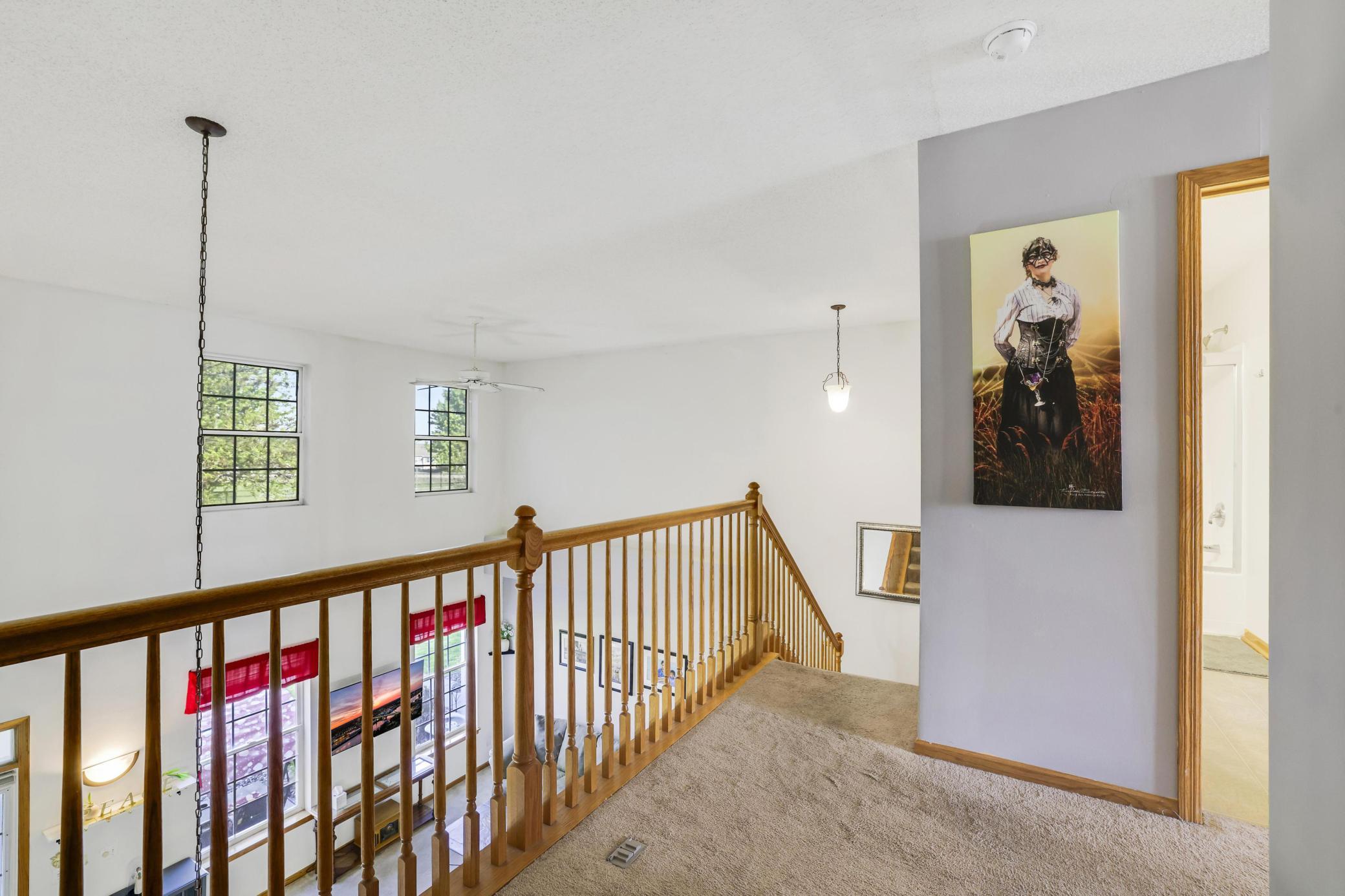 Stair case to the upper loft area.