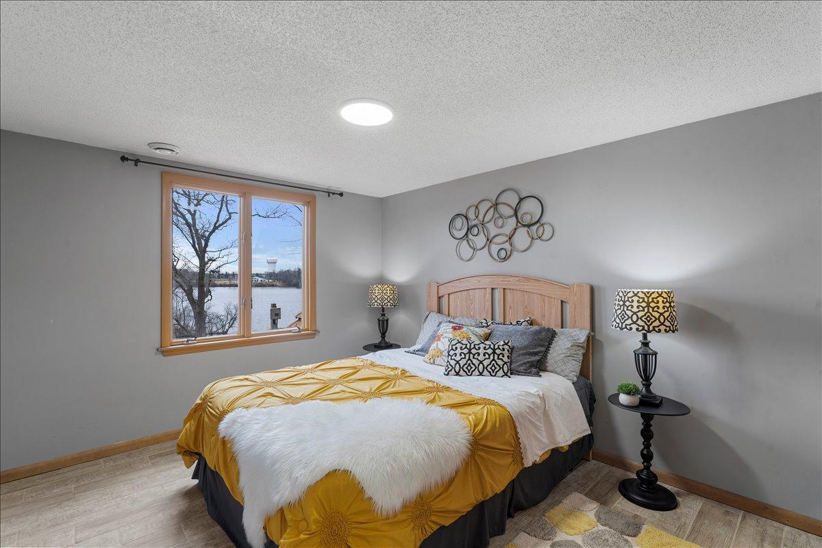 Lower level lakeside bedroom