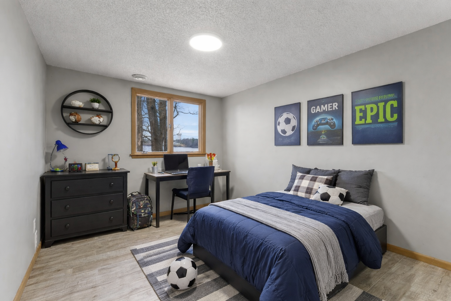 Virtually staged 4rth bedroom