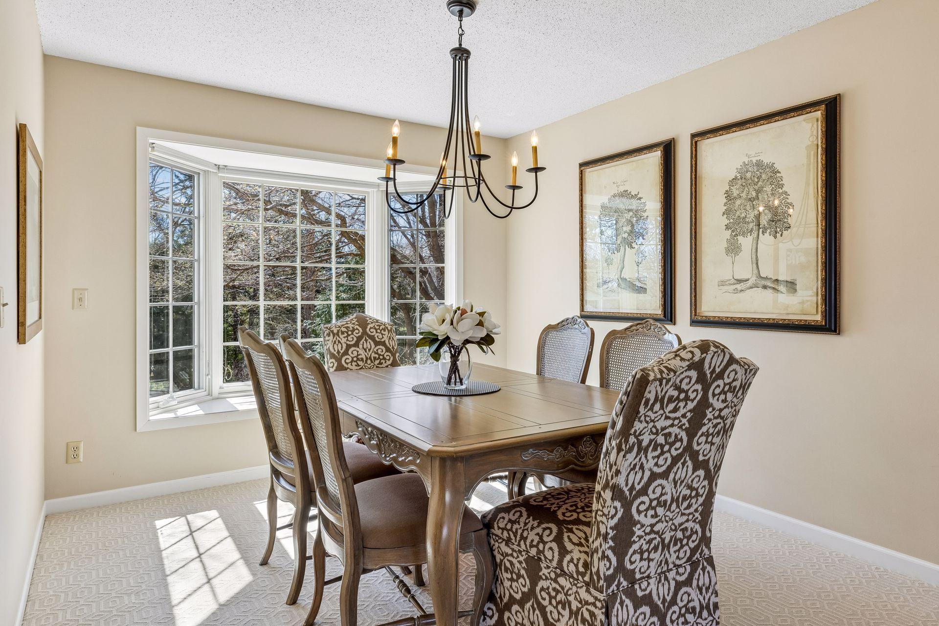 Formal Dining with delightful Bay window