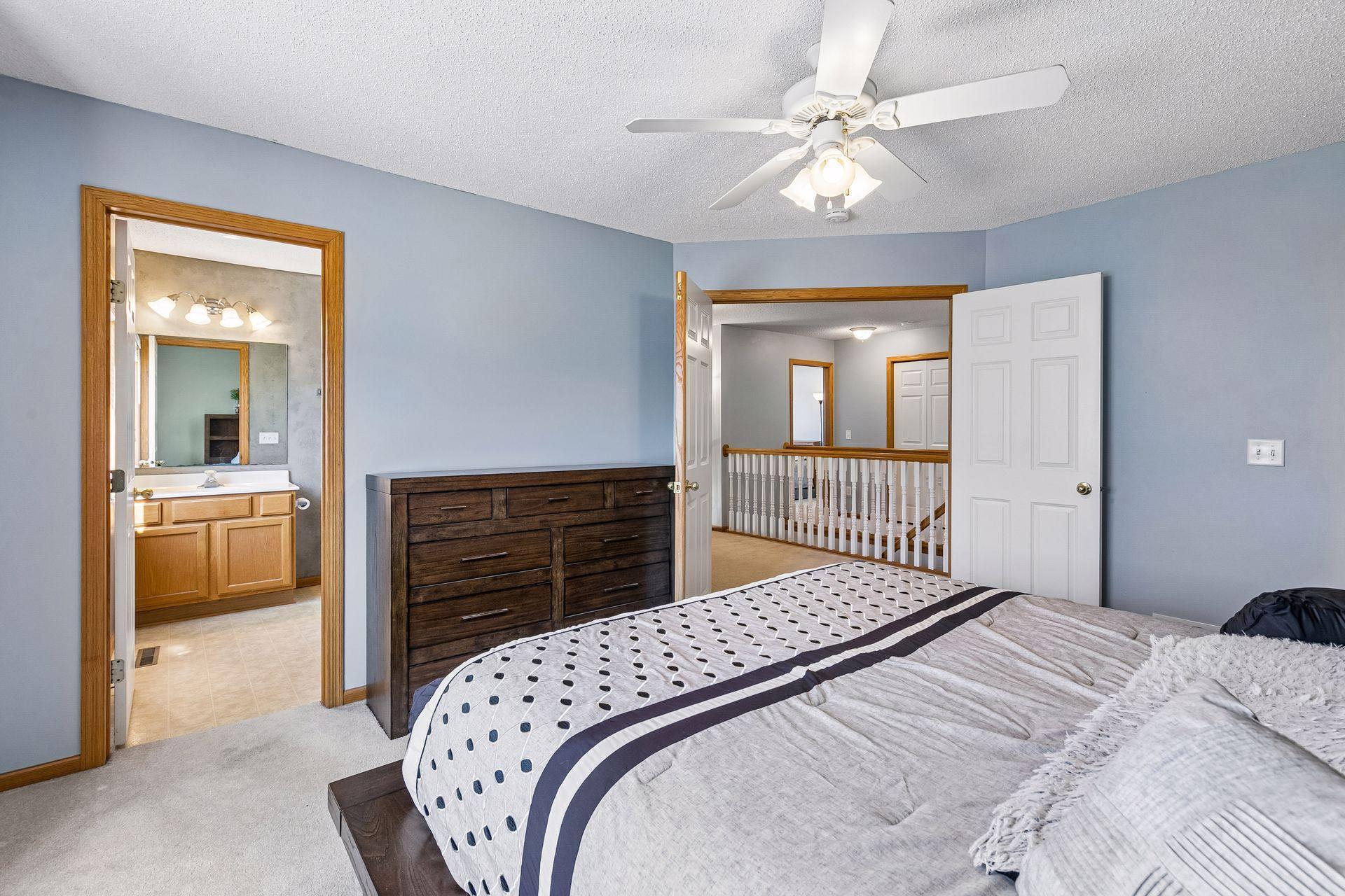 French door entrance to the primary BR with private 3/4 bath.