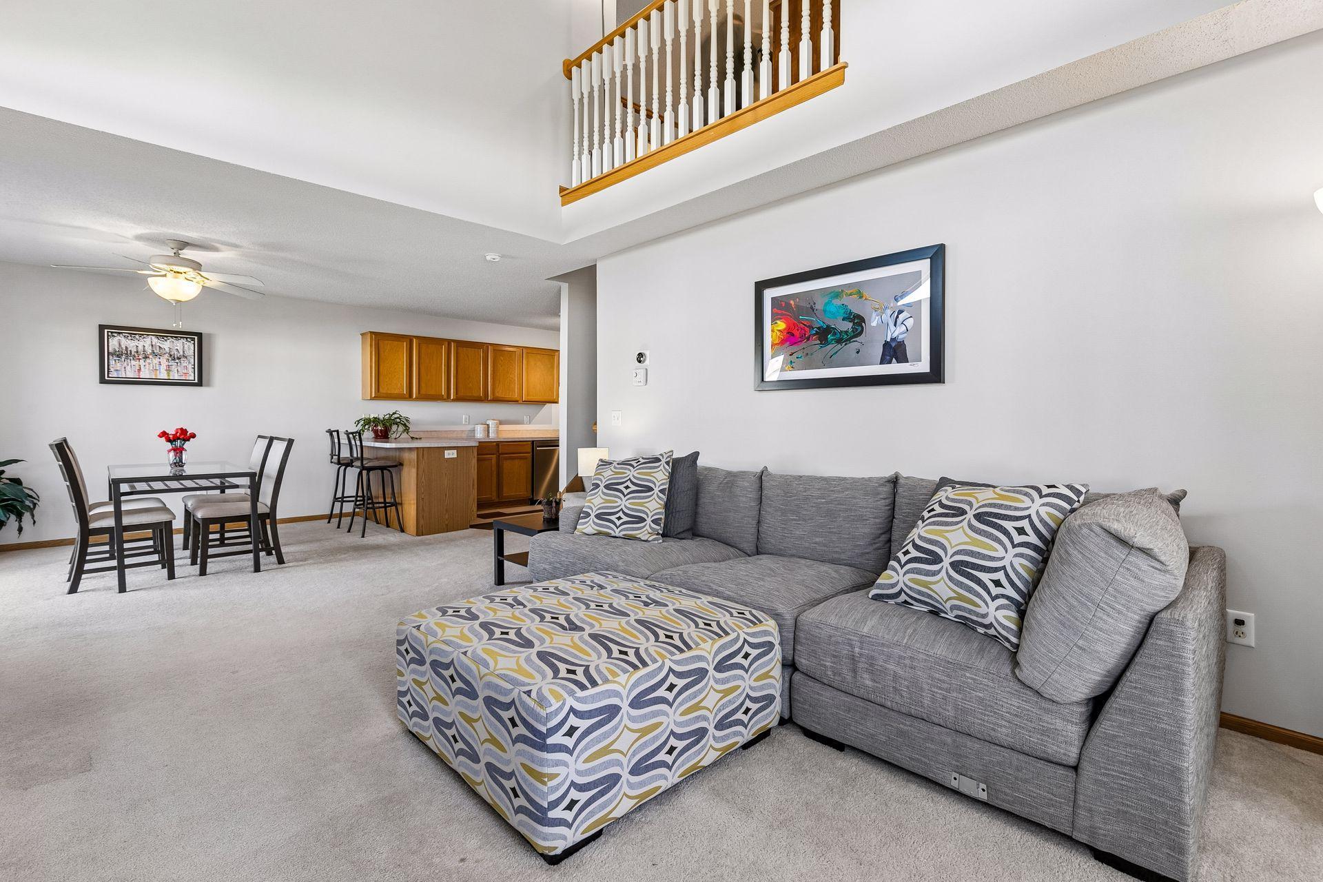 Loft pictured above the living room.