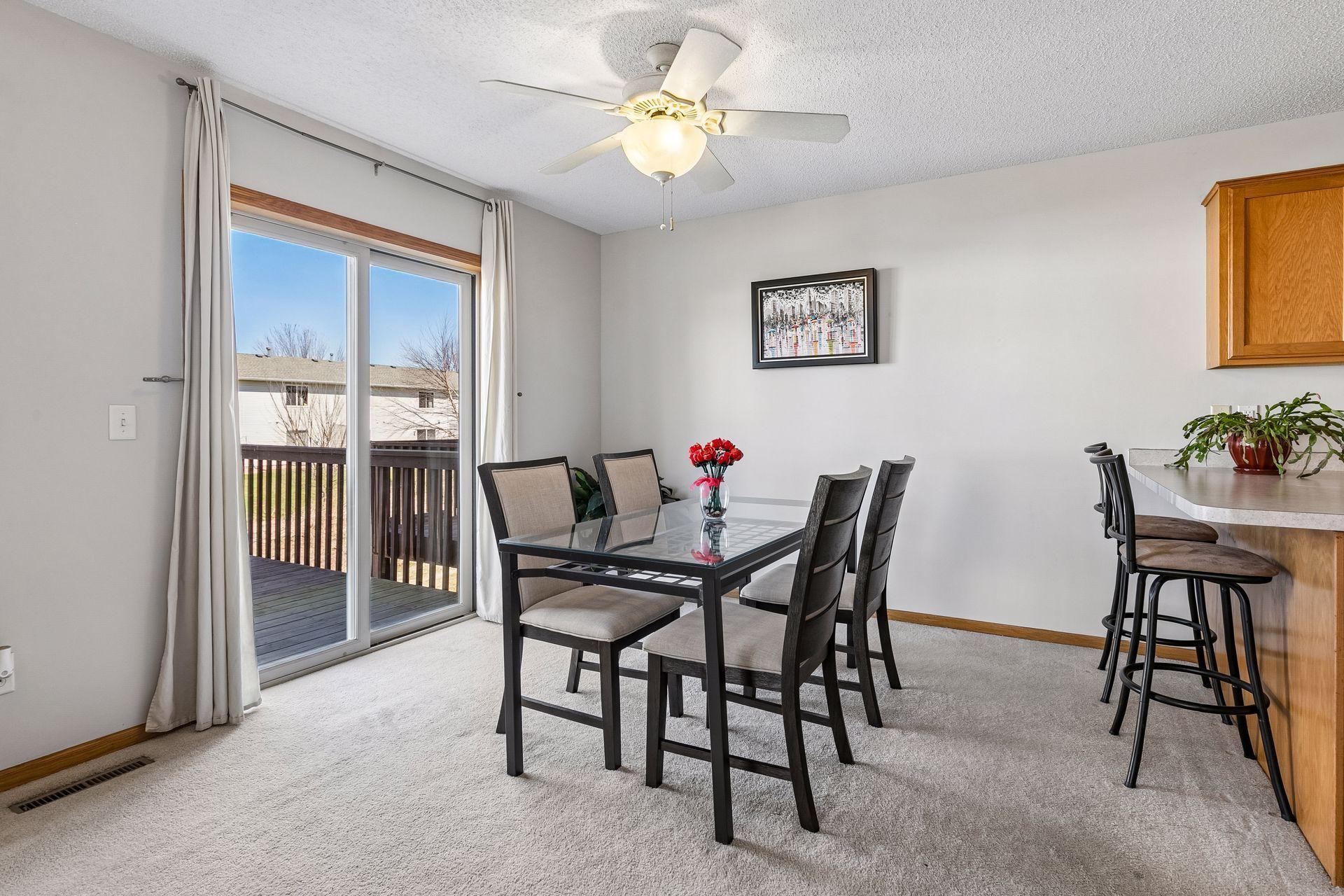 Good sized dining room with easy flow to a large deck!