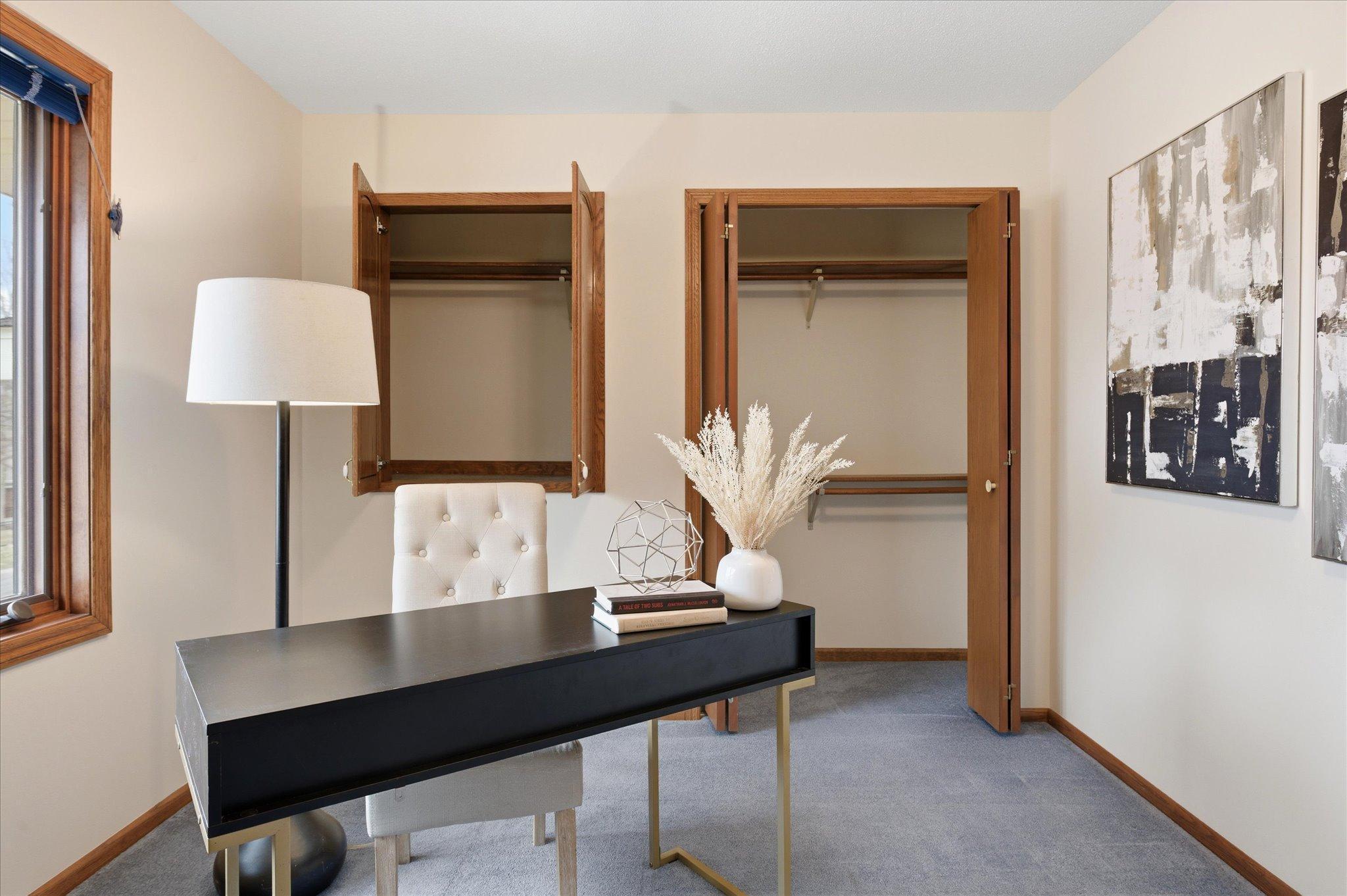Bedroom #3 on Main Level. Note the cubby closet to the left.
