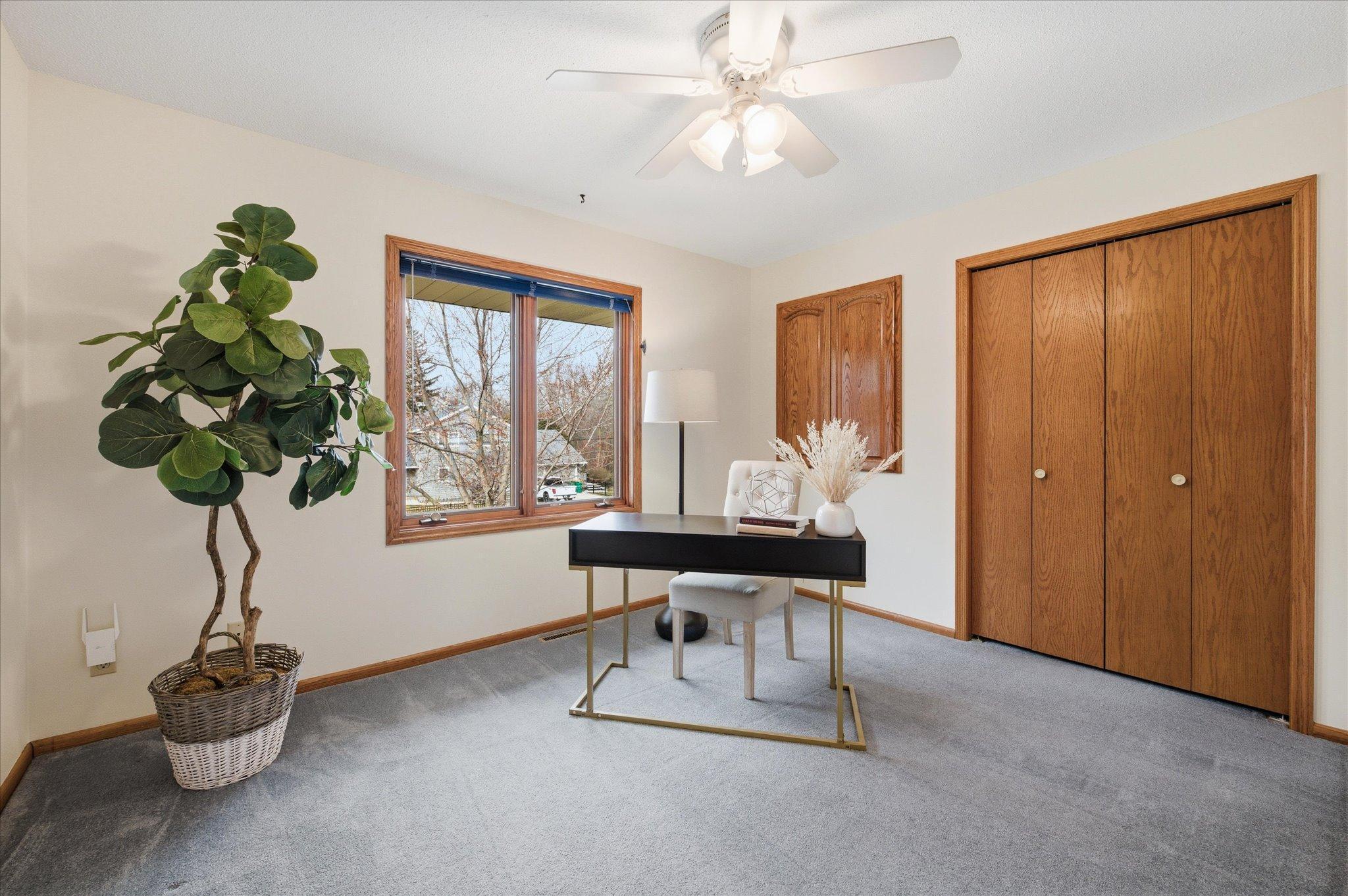 Bedroom #3 on Main Level staged as an office