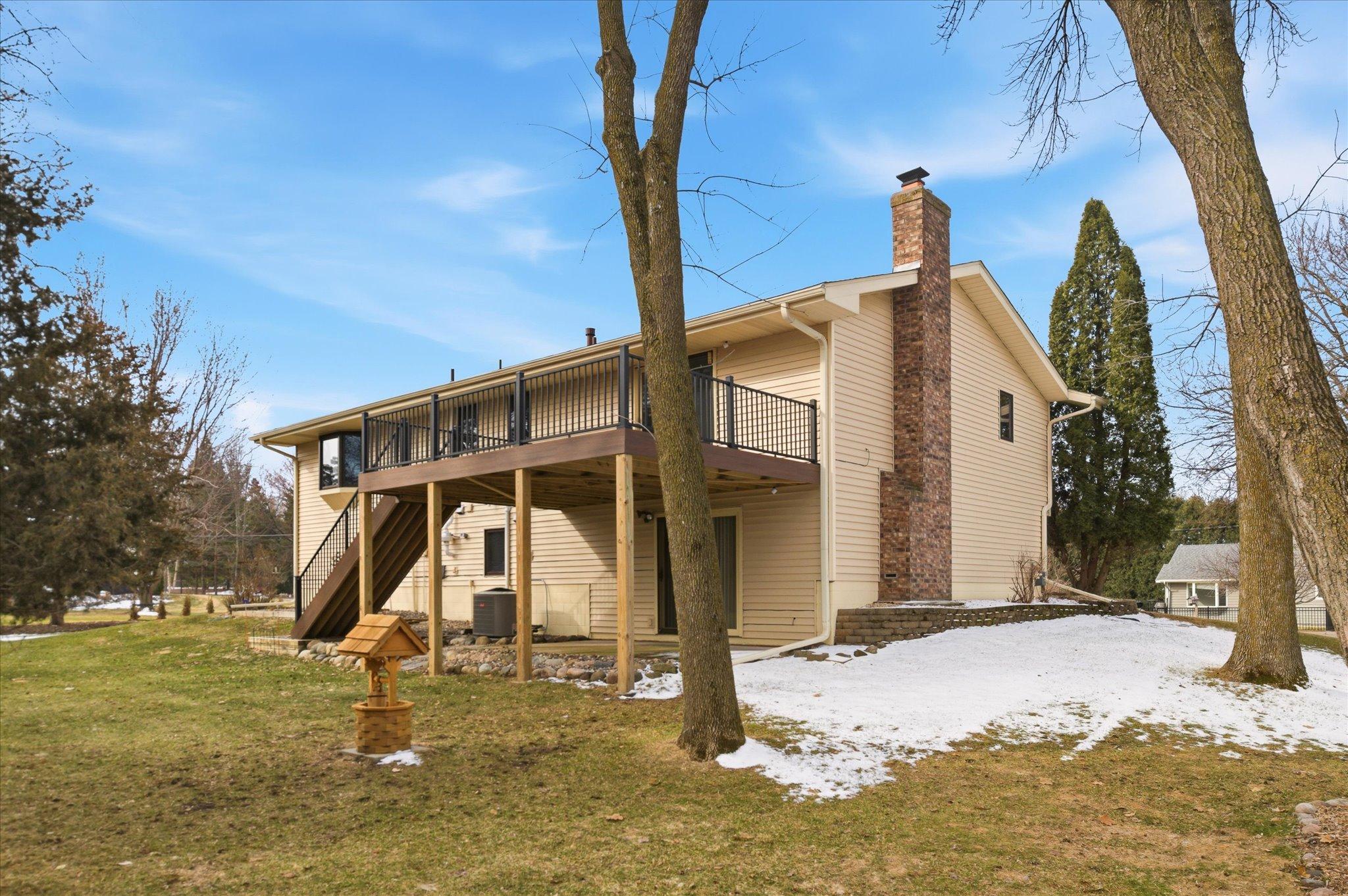 Back yard - the well is located under the little wishing well.