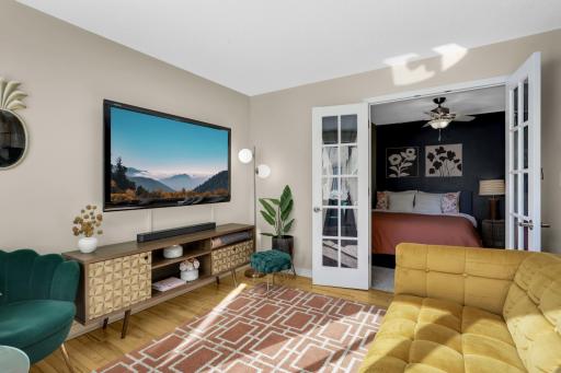Bonus! The wall mounted TV stays with the home.