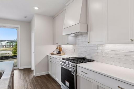 Stainless steel appliances with ample counter space