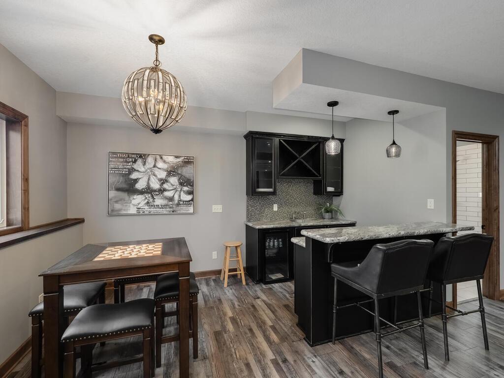 Lower level amusement and wet bar