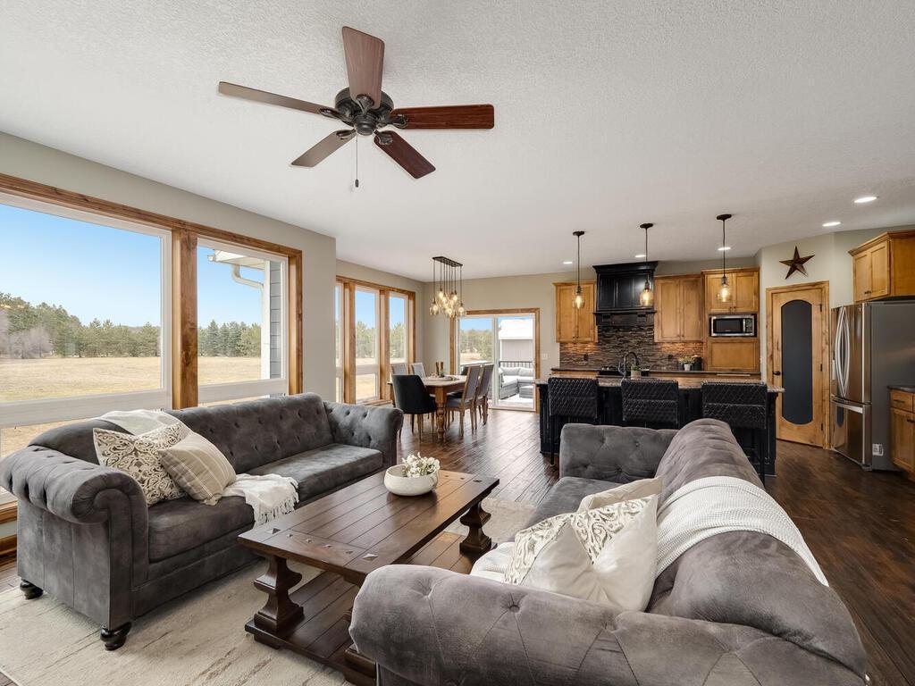 Open floor main level with gorgeous floor to ceiling windows!