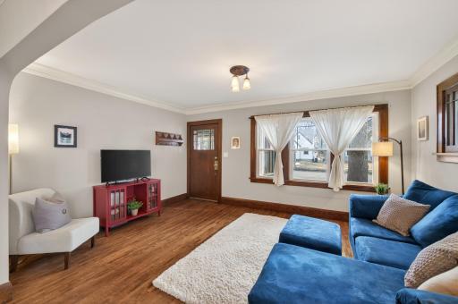 Bright living room- newer windows throughout the home