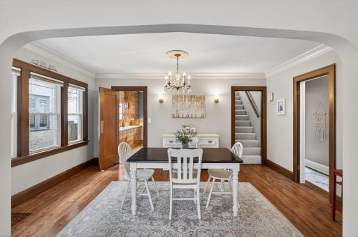 Large dining space open to the living room
