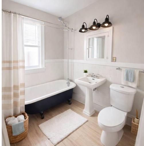 Room Virtually staged and different flooring example shown