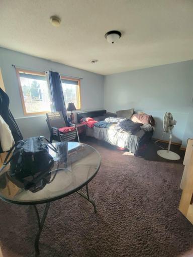 Basement bedroom is spacious and has a large closet too