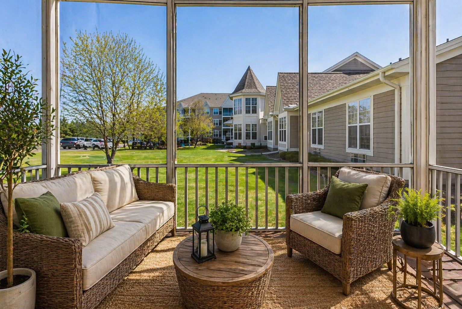 Virtually staged, beautiful view of Medina Ridge common grounds.