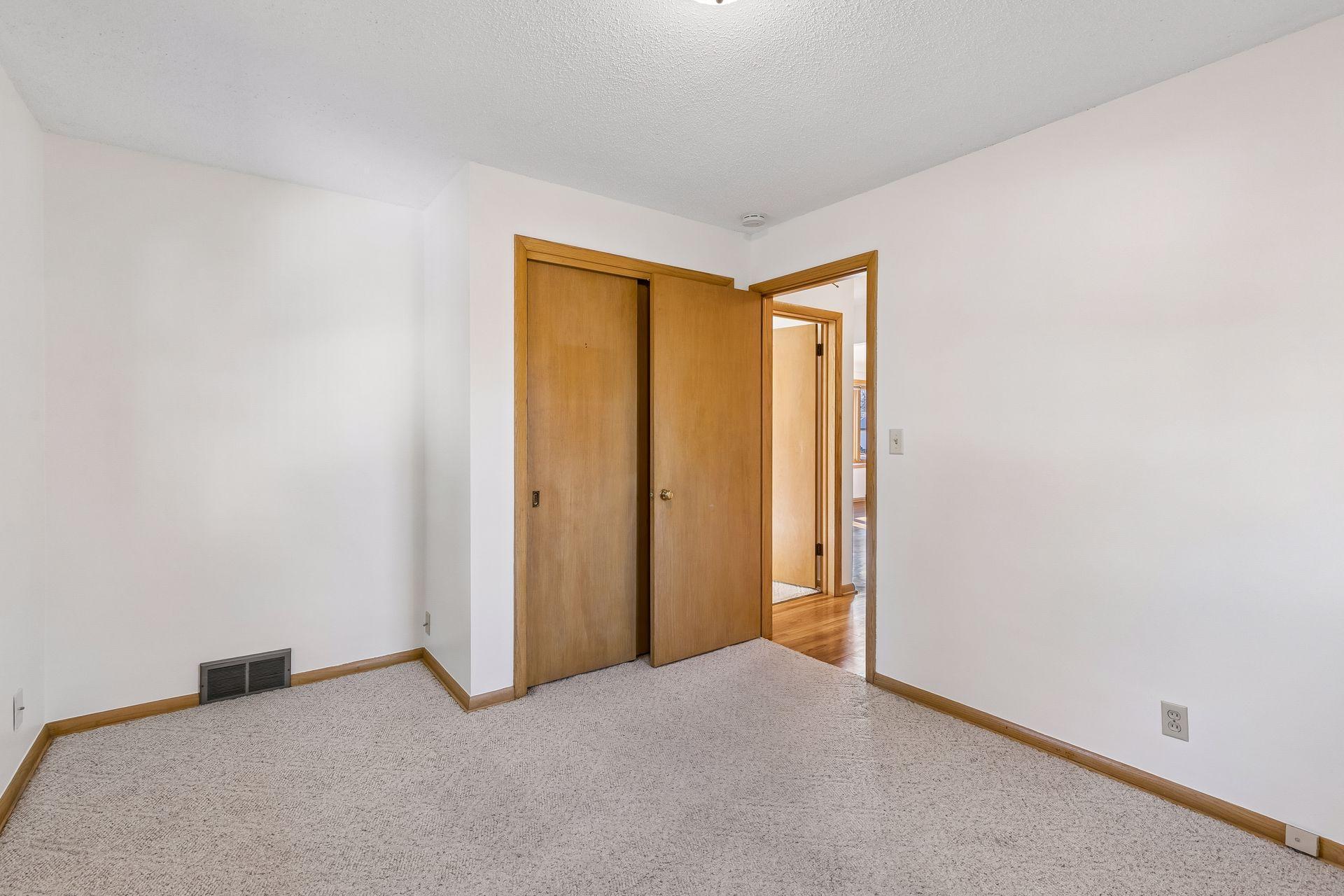 A double closet rounds out this convenient bedroom.