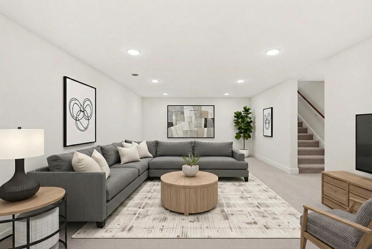 Full lower level is completely finished! Space for media area, games space, or even a workout space.*Photos are from a prior model-Majority of shown options are included in the sales price. Virtually staged to show design options.