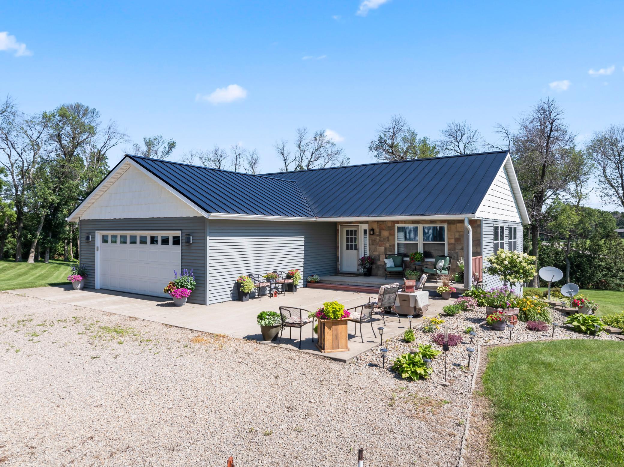 Beautiful Stone Front and Metal Roof