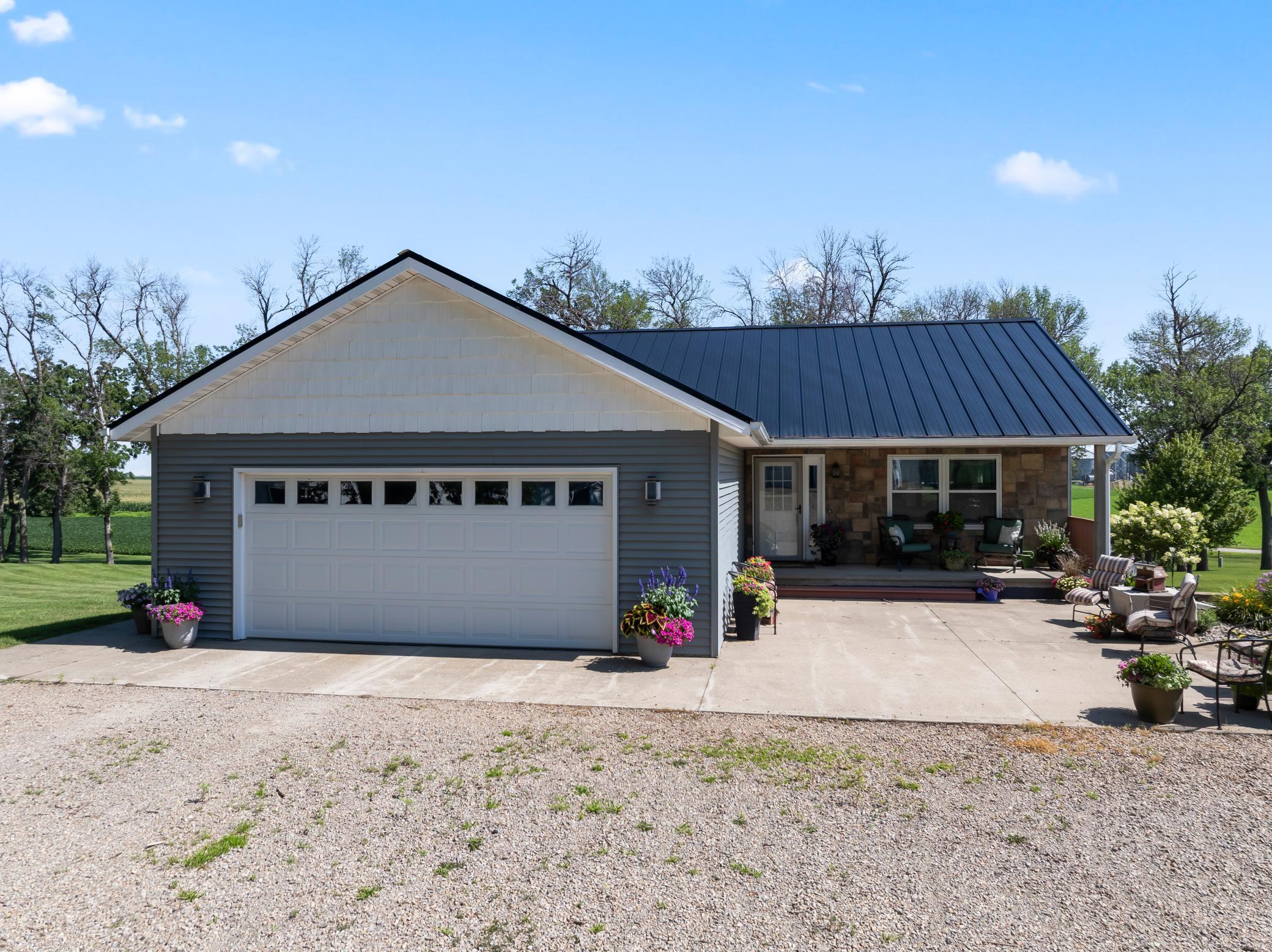Large Concrete Front Patio and Porch