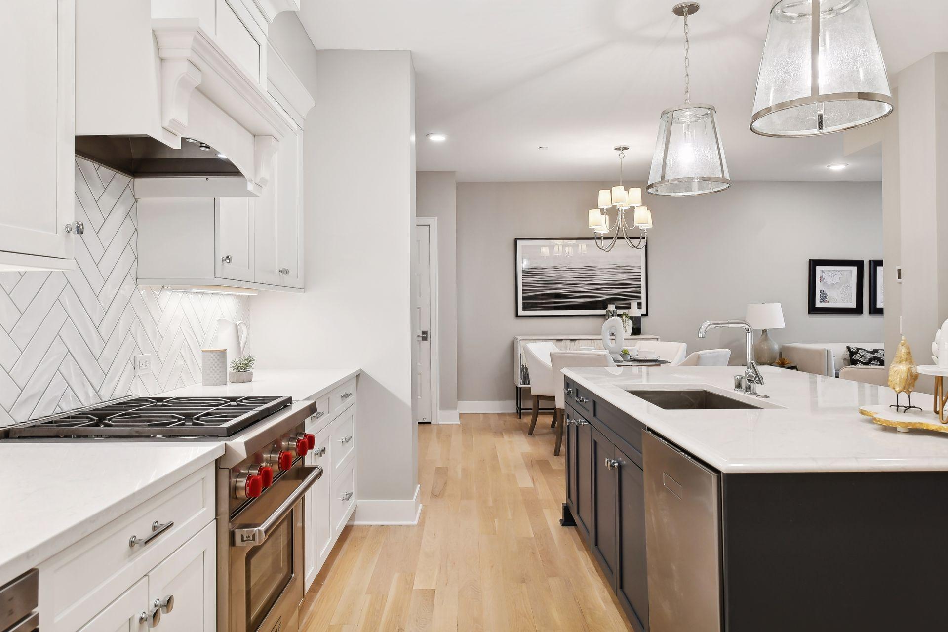 Beautiful hardwood floors throughout the main areas of the unit