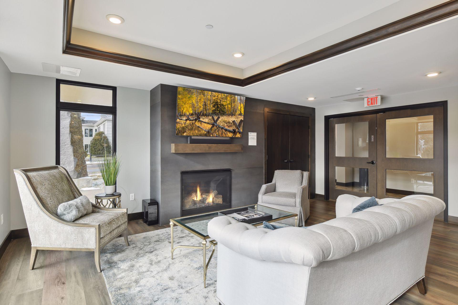 Meyer Place offers a club room for residents to use for private gatherings