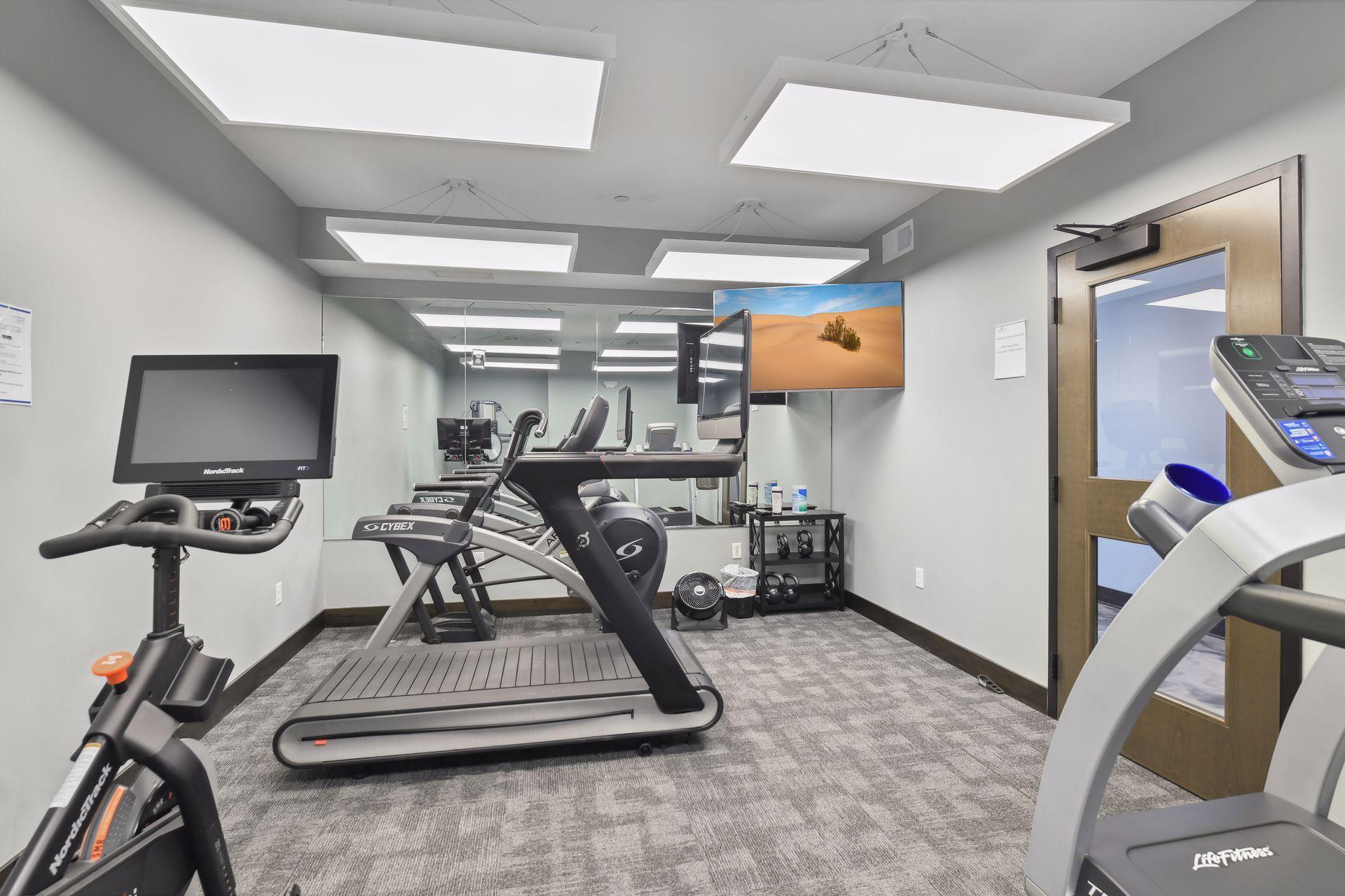 Exercise room is found on the main floor
