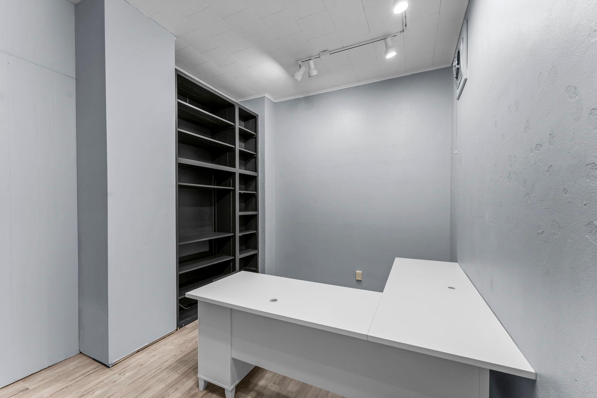 Office 1 with built-in shelves