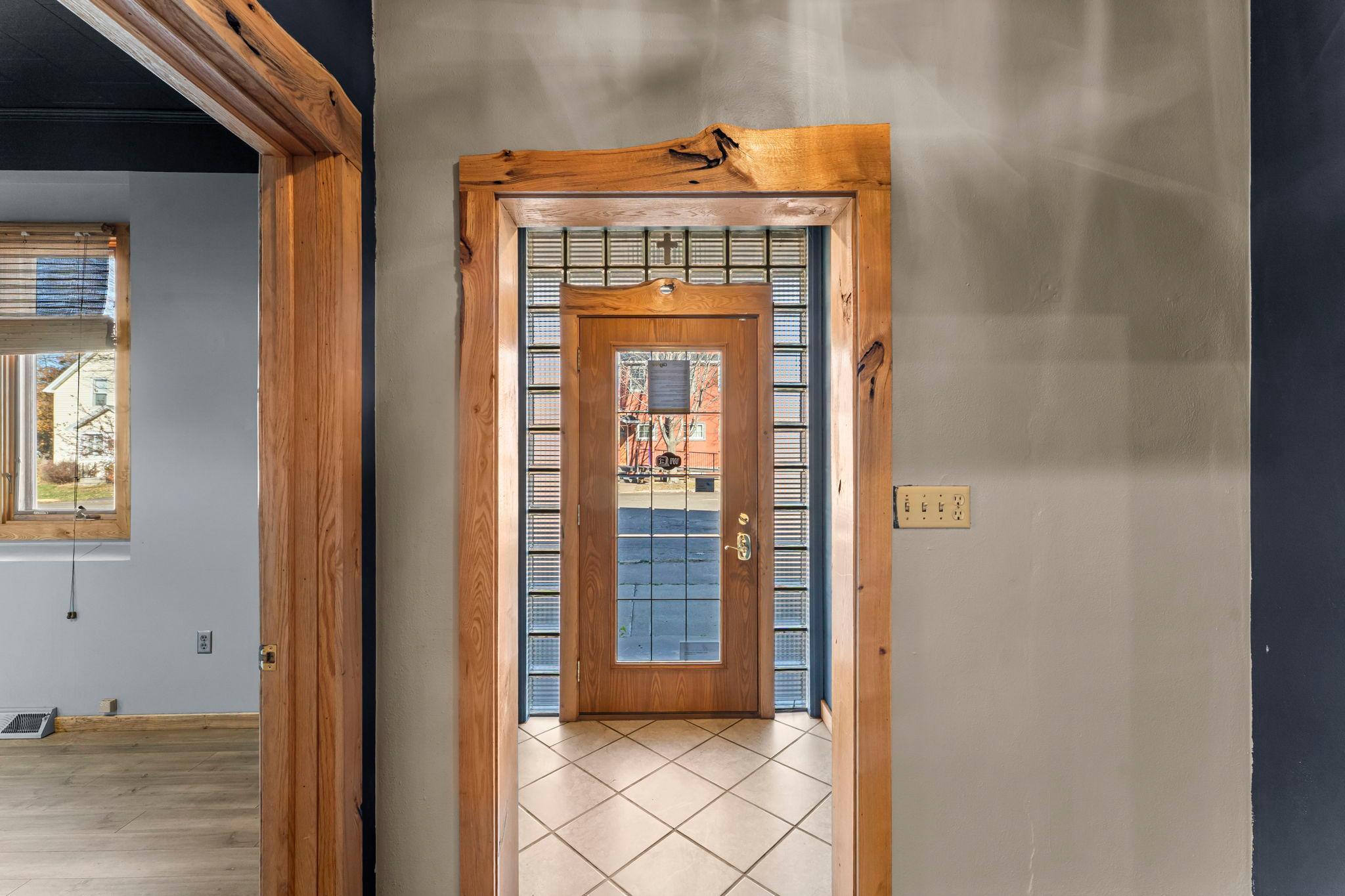 Nicely tiled entryway for customers and workers